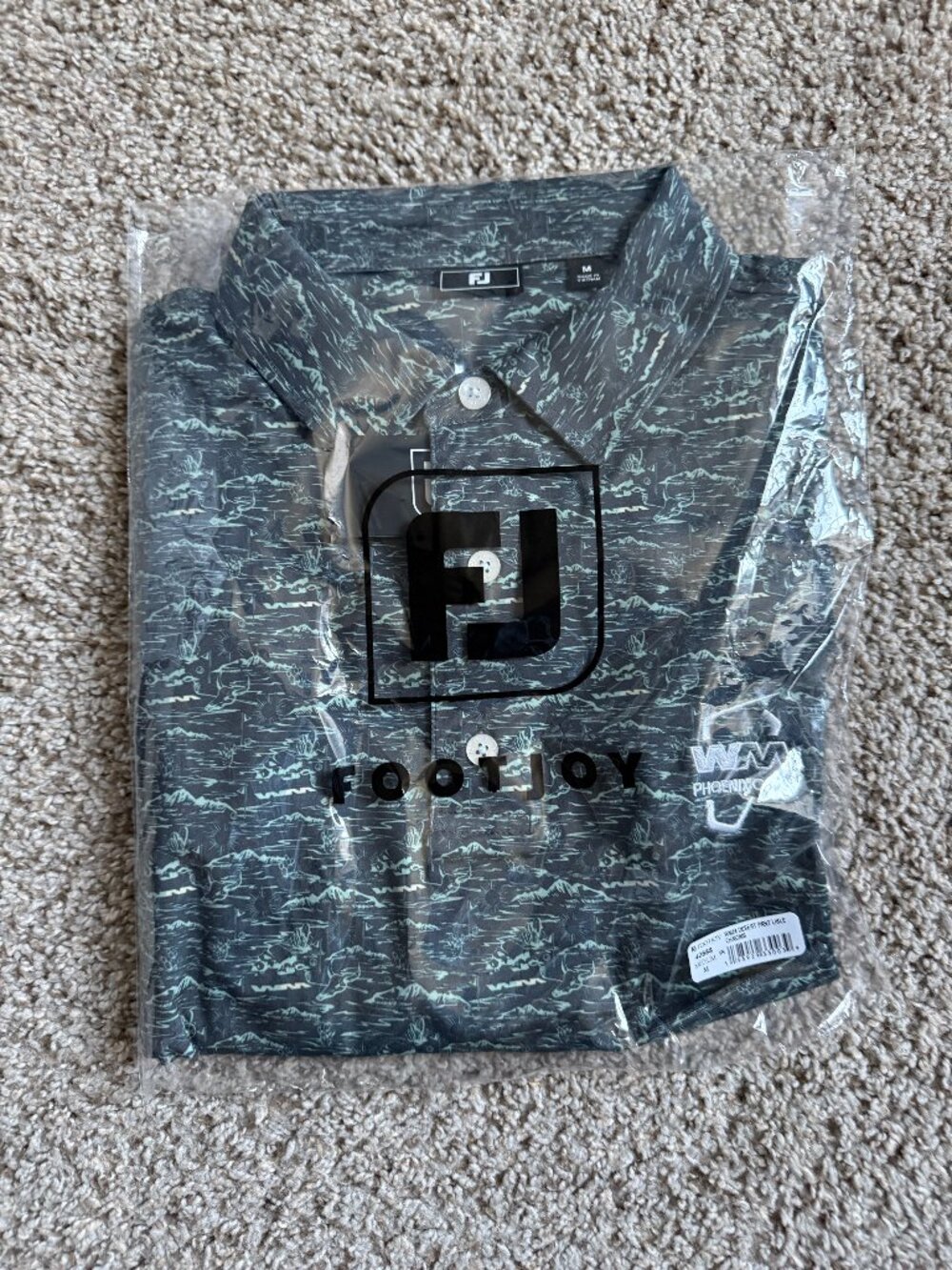 NWT Men’s FootJoy Waste Management Open Golf Polo - Medium - Green/Black